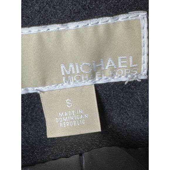 Michael Michael Kors Missy Trench Coat Wool Blend Belted Longline Jacket Black S - Picture 6 of 10